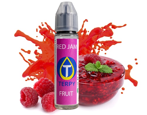 red jam e-liquide sans nicotine pour cigarette electronique dans le flacon de 30 ml