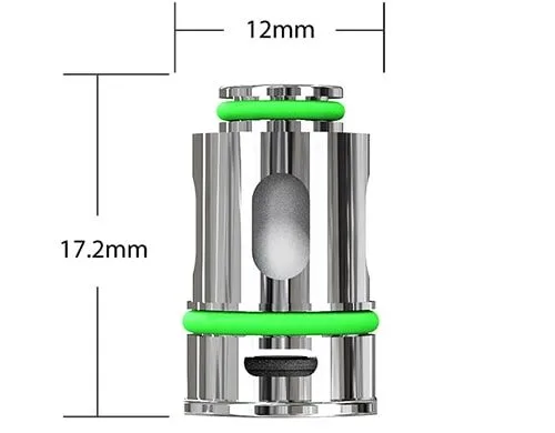 dimensions de l'atomiseur GTL pour cigarette électronique de 12 x 17,2 mm
