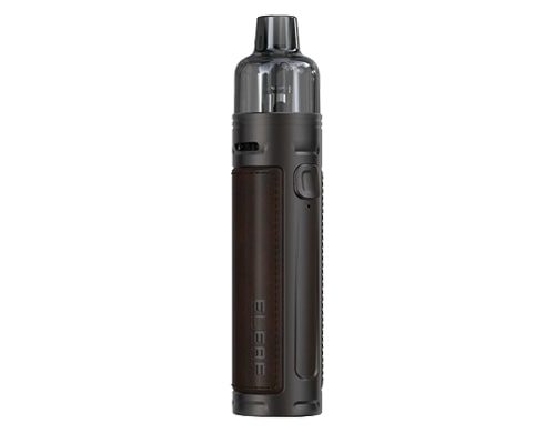 Cigarette électronique iSolo-R avec poignée en cuir marron foncé