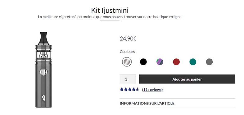 Cigarette électronique iJust Mini - Eleaf, acheter e cigarette pas chère
