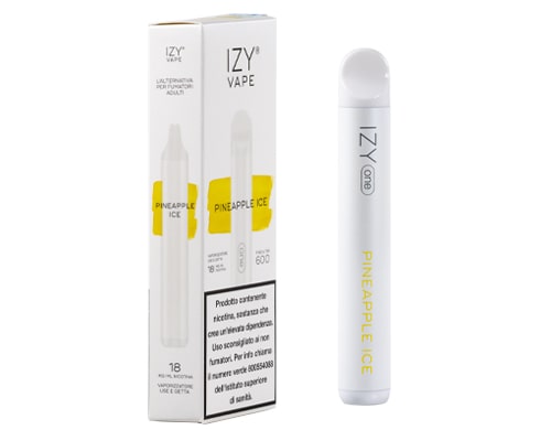 Boite et cigarette electronique jetable IZY vape pen gout pineapple ice