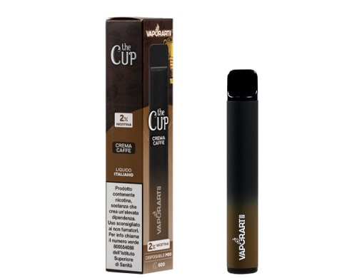 Boite et cigarette electronique jetable VAPORART vape pen gout the cup